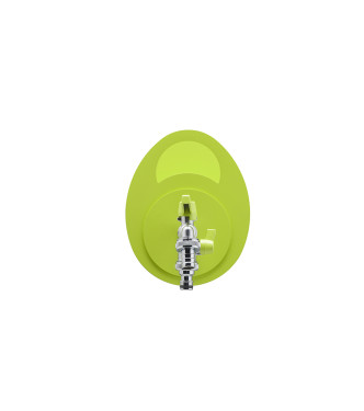 PORTA TUBO A MURO CON DOPPIO RUBINETTO VERDE ACIDO