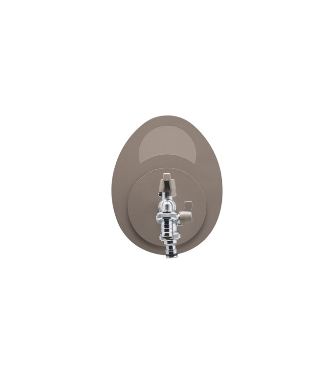 PORTA TUBO A MURO CON DOPPIO RUBINETTO TORTORA