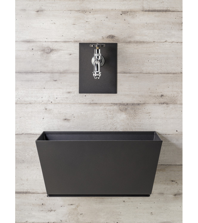 FONTANA A PARETE CON VASCHETTA ANTRACITE