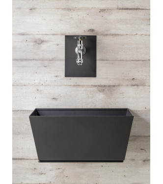 FONTANA A PARETE CON VASCHETTA ANTRACITE