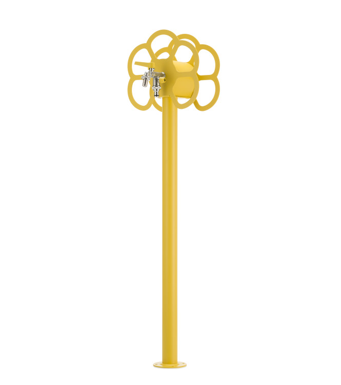 FONTANA CON CON PORTAGOMMA A FIORE GIALLO