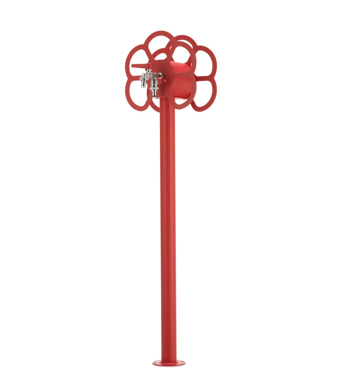 FONTANA CON CON PORTAGOMMA A FIORE ROSSO