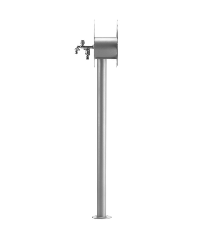 FONTANA CON CON PORTAGOMMA A FIORE ALLUMINIO