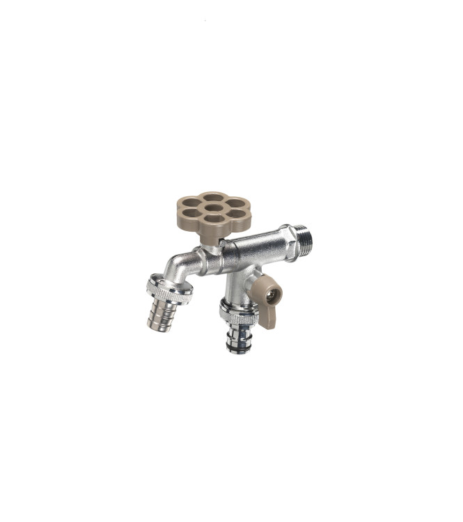 RUBINETTO DOPPIO CON FIORE TORTORA