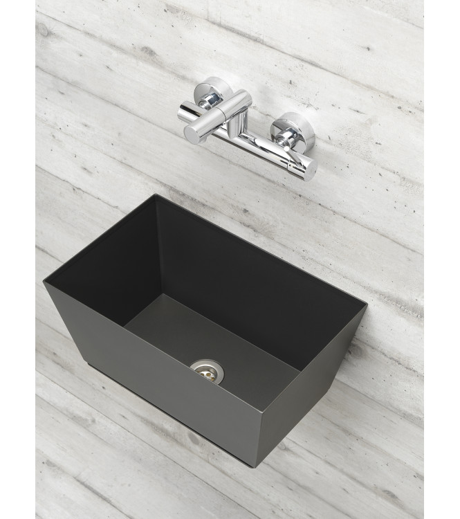 FONTANA A PARETE CON MISCELATORE ANTRACITE