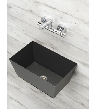 FONTANA A PARETE CON MISCELATORE ANTRACITE