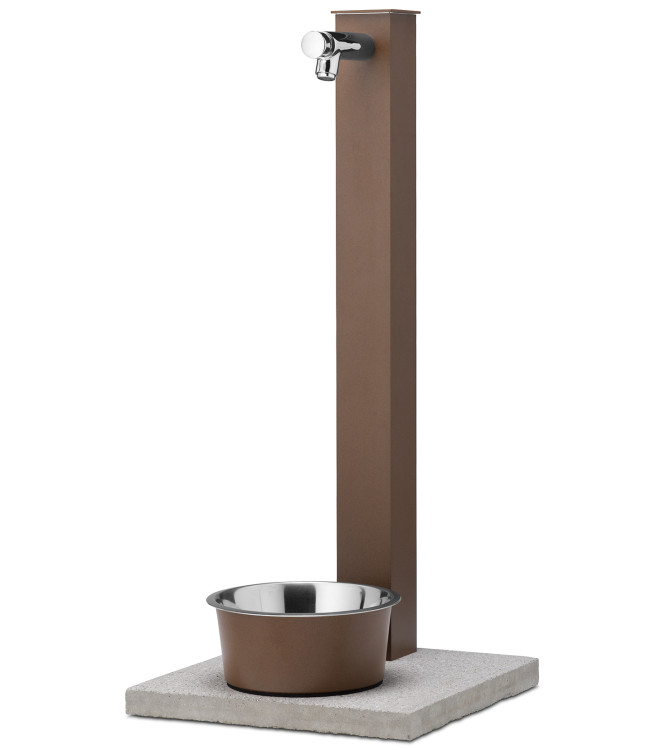 FONTANA PET CON RUBINETTO PULSANTE TEMPORIZZATO RUGGINE