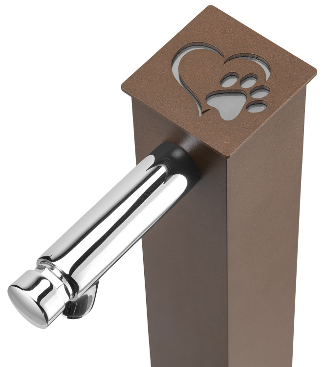 FONTANA PET CON RUBINETTO PULSANTE TEMPORIZZATO RUGGINE