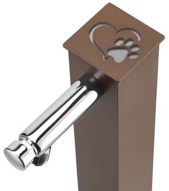 FONTANA PET CON RUBINETTO PULSANTE TEMPORIZZATO RUGGINE