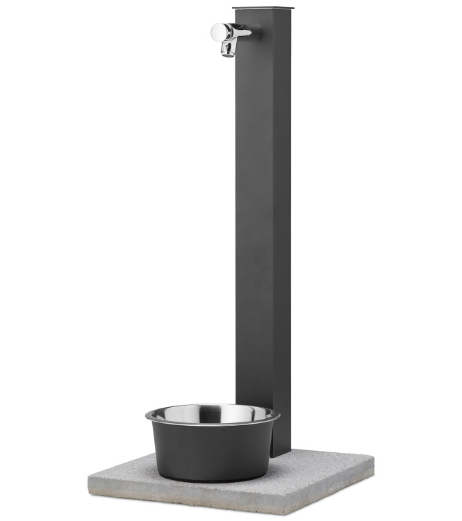 FONTANA PET CON RUBINETTO PULSANTE TEMPORIZZATO ANTRACITE