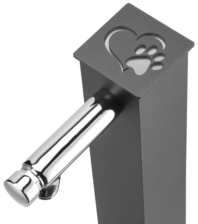 FONTANA PET CON RUBINETTO PULSANTE TEMPORIZZATO ANTRACITE