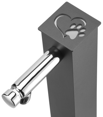 FONTANA PET CON RUBINETTO PULSANTE TEMPORIZZATO ANTRACITE