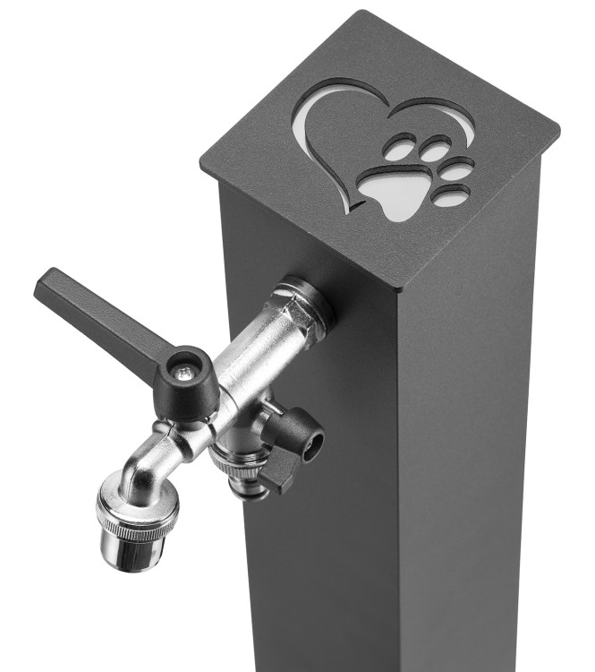FONTANA PET DOPPIO RUBINETTO ANTRACITE