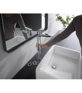 71090 LOGIS MISCELATORE MONOCOMANDO LAVABO 190 + SALTERELLO CROMO