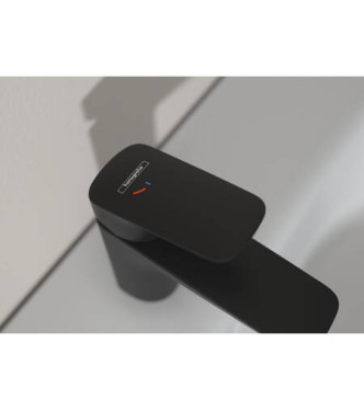 71102 LOGIS MISCELATORE LAVABO 100 COOLSTART + SALTERELLO NERO OPACO