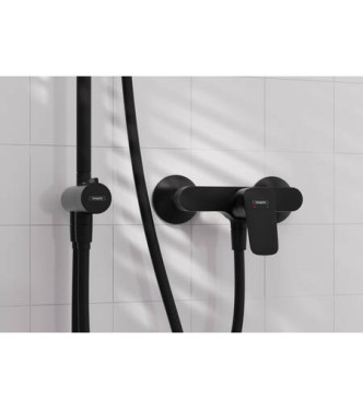 71600 LOGIS MISCELATORE MONOCOMANDO ESTERNO DOCCIA NERO OPACO