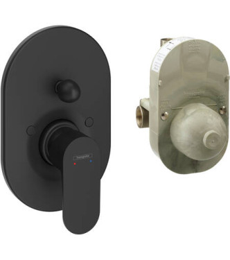 72448 REBRIS S SET CONCEALED SINGLE-LEVER BATH MIXER MATT BLACK