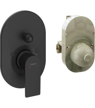 72458 REBRIS E SET CONCEALED SINGLE-LEVER BATH MIXER MATT BLACK