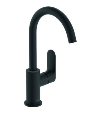 72536 REBRIS S MISCELATORE MONOCOMANDO LAVABO C/BOCCA GIR. NERO OPACO