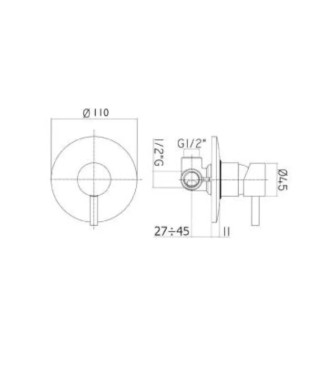 PAFFONI LIG011 LIGHT MISCELATORE INCASSO DOCCIA LUSSO NERO OPACO