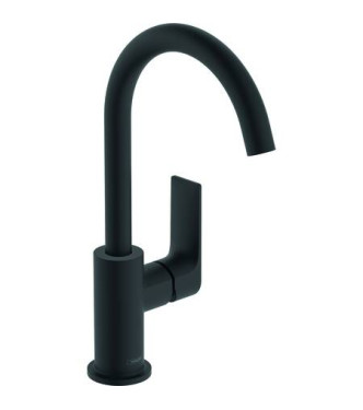 72576 REBRIS E MISCELATORE MONOCOMANDO LAVABO C/BOCCA GIR. NERO OPACO