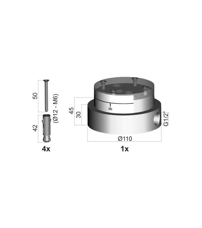 PAFFONI LIG030 LIGHT FLOOR FIXING BASE FOR ARTICLE LIG031-032