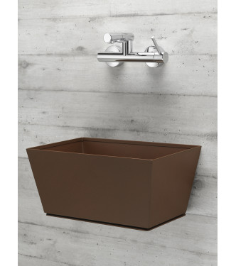 FONTANA A PARETE CON MISCELATORE RUGGINE