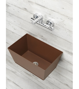 FONTANA A PARETE CON MISCELATORE RUGGINE