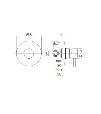 PAFFONI LIG010 LIGHT MISCELATORE MONOCOMANDO INCASSO DOCCIA NERO OPACO