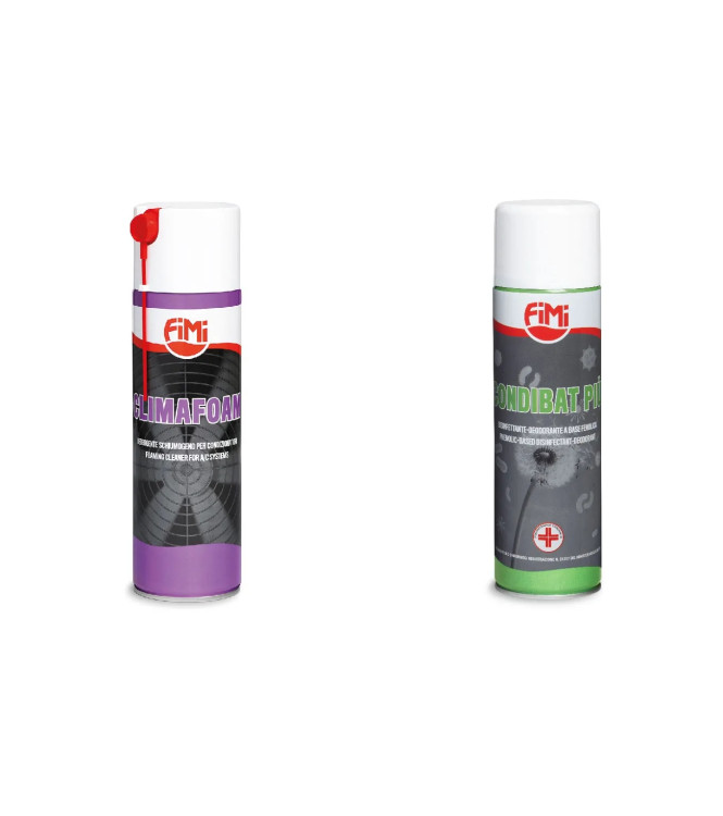 COPPIA DI IGIENIZZANTE PER CONDIZIONATORE CLIMAFOAM SPRAY 500ML + CONDIBAT PIÙ SPRAY 400ML