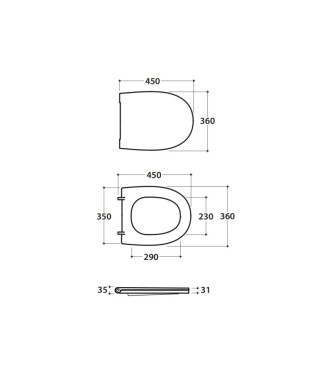 Sedile WC Globo 4ALL 54 - BIANCO LUCIDO, chiusura standard