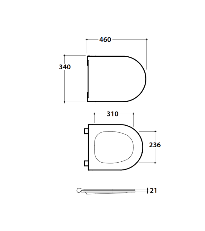 Sedile WC Globo MODE 53 - Bianco lucido, chiusura standard
