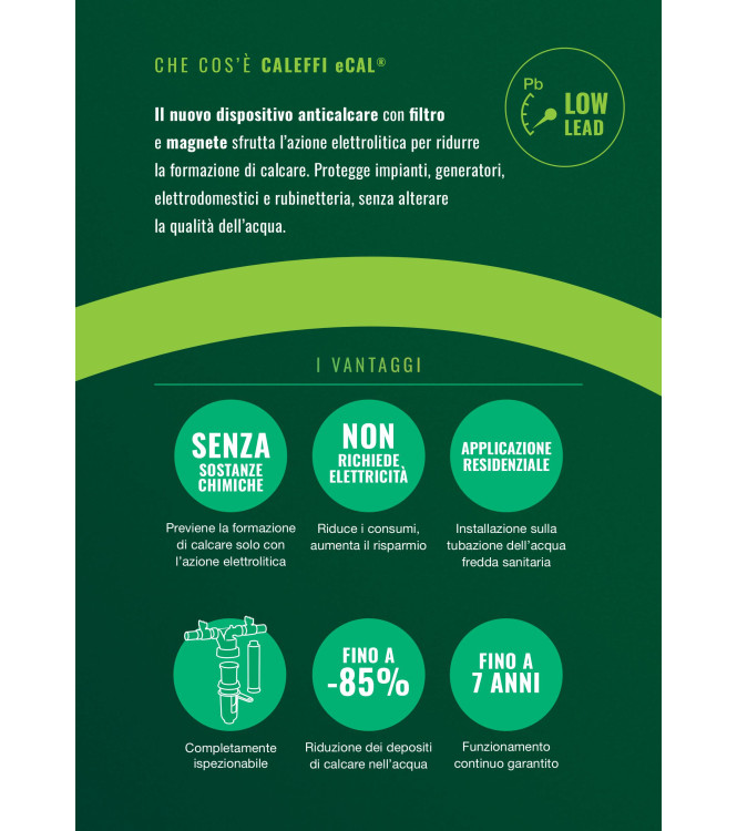 CALEFFI Dispositivo anticalcare elettrolitico con filtro e magnete D. 1"