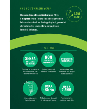 CALEFFI Dispositivo anticalcare elettrolitico con filtro e magnete D. 1"