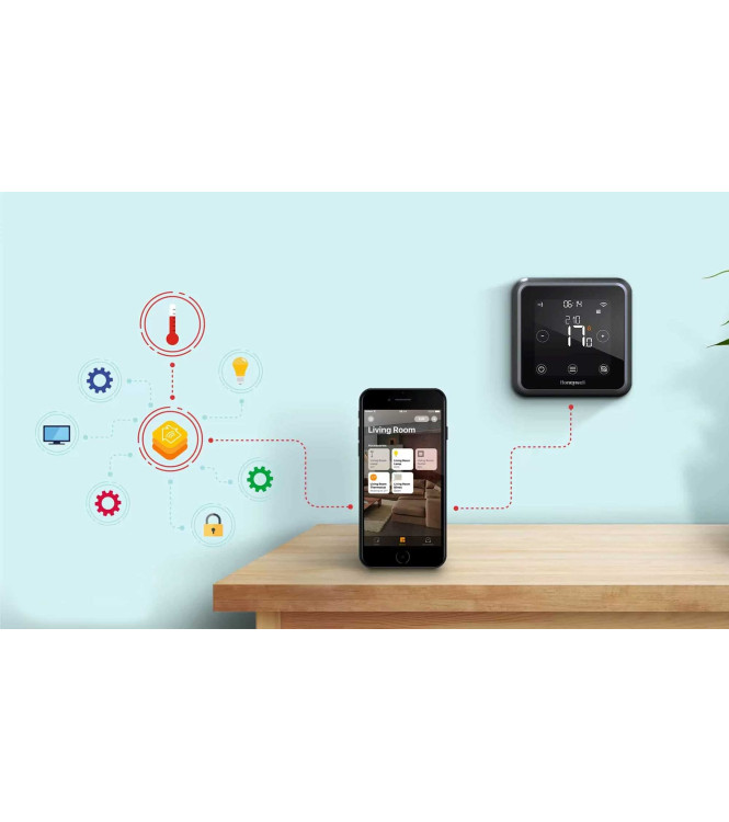 Cronotermostato Wifi Smart Lyric T6 Honeywell by Resideo Cablato NERO Y6H810WF1005