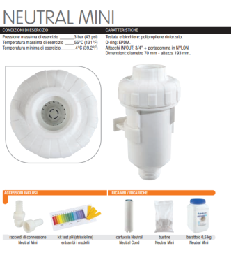 Neutralizzatore di condensa Atlas Filtri RE6170140 per caldaie a condensazione – Attacco 3/4", con ricarica inclusa