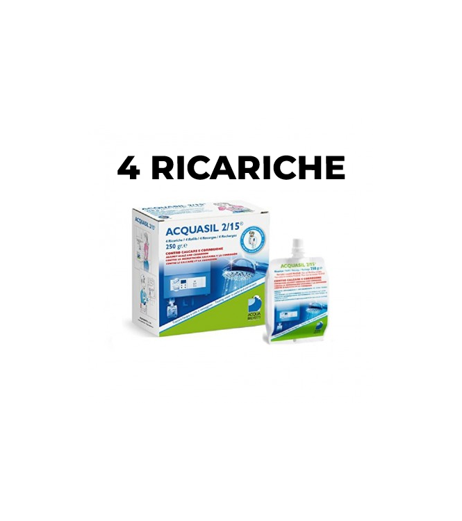 4 ricariche ACQUASIL 2/15 250 gr. - Anticorrosivo Antincrostante per pome MINIDUE