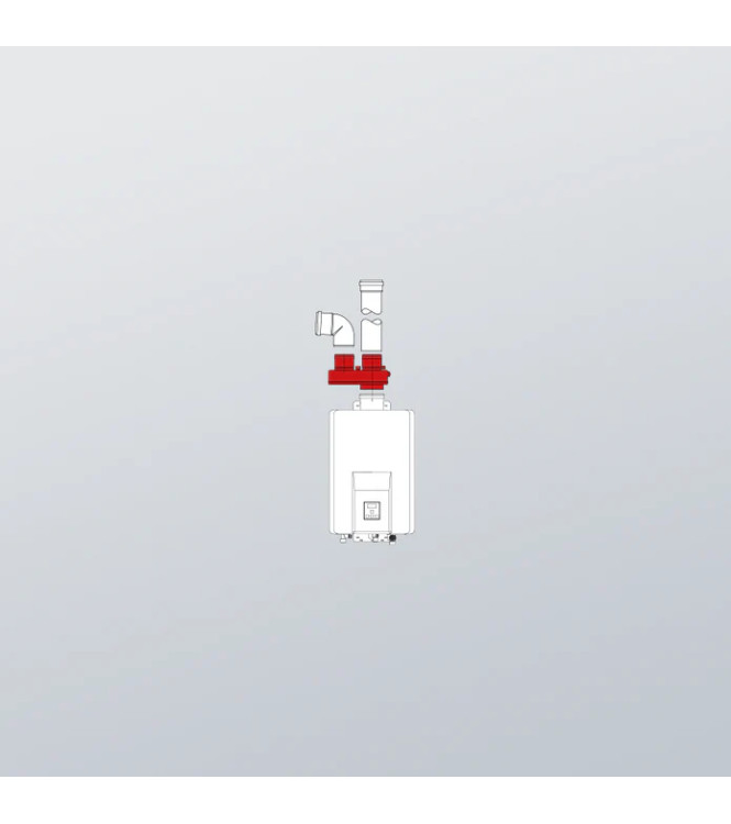 Sdoppiatore aria-fumi ø 80/80 con raccogli condensa