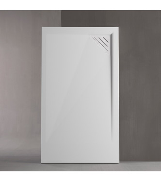 Piatto doccia Duplach STONE MIO liscio 140x80 Bianco con griglia e piletta