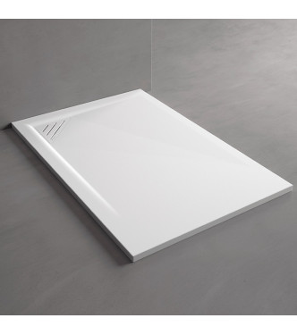 Piatto doccia Duplach STONE MIO liscio 140x80 Bianco con griglia e piletta
